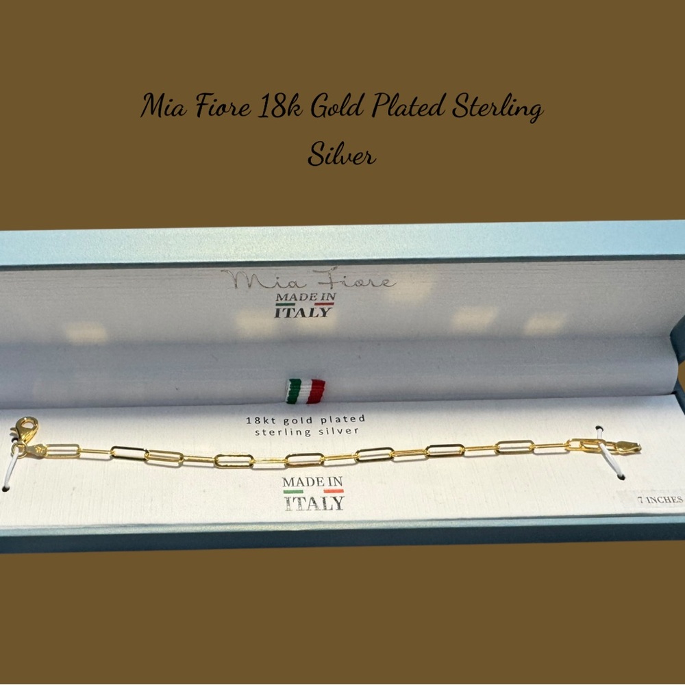 Mia Fiore 18k Gold Plated Sterling Silver Link Bracelet - Gold